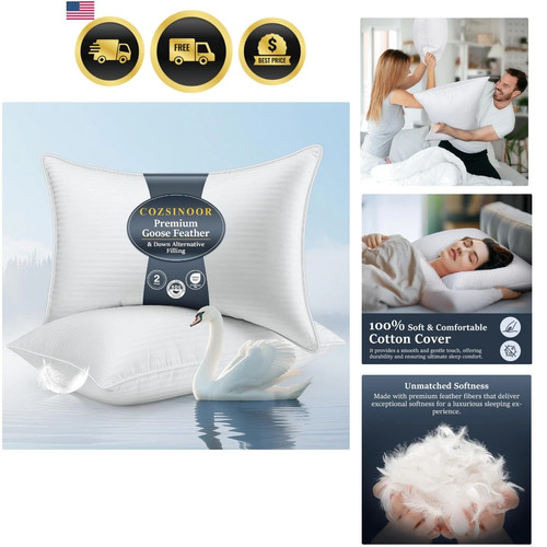 Goose feather pillows queen - feather,